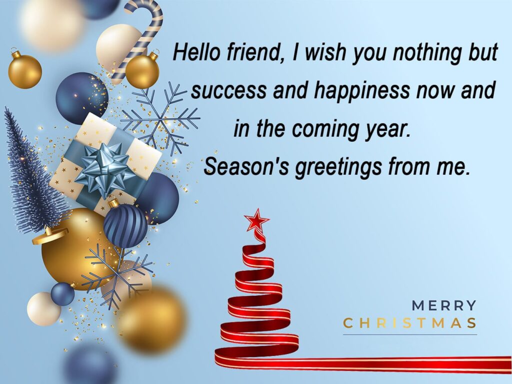 Merry Christmas 2025 | Best Wishes | Quotes | E-card 16 Merry Christmas wishes for friend with cards